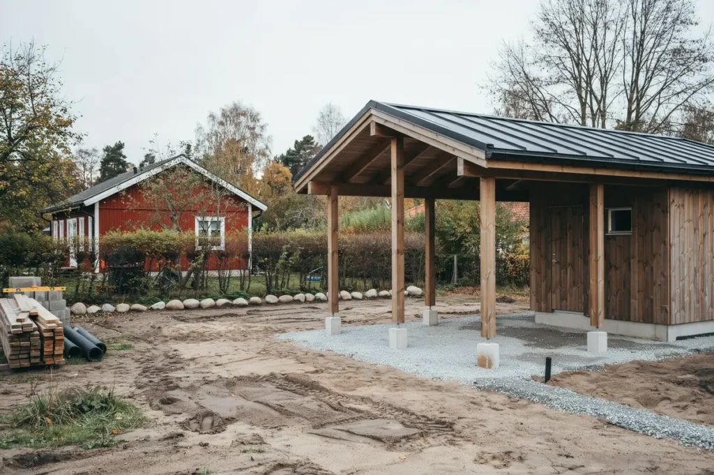 bygga carport med f rr d r tt grund dimensionering och takl sning f r svenska villatomter